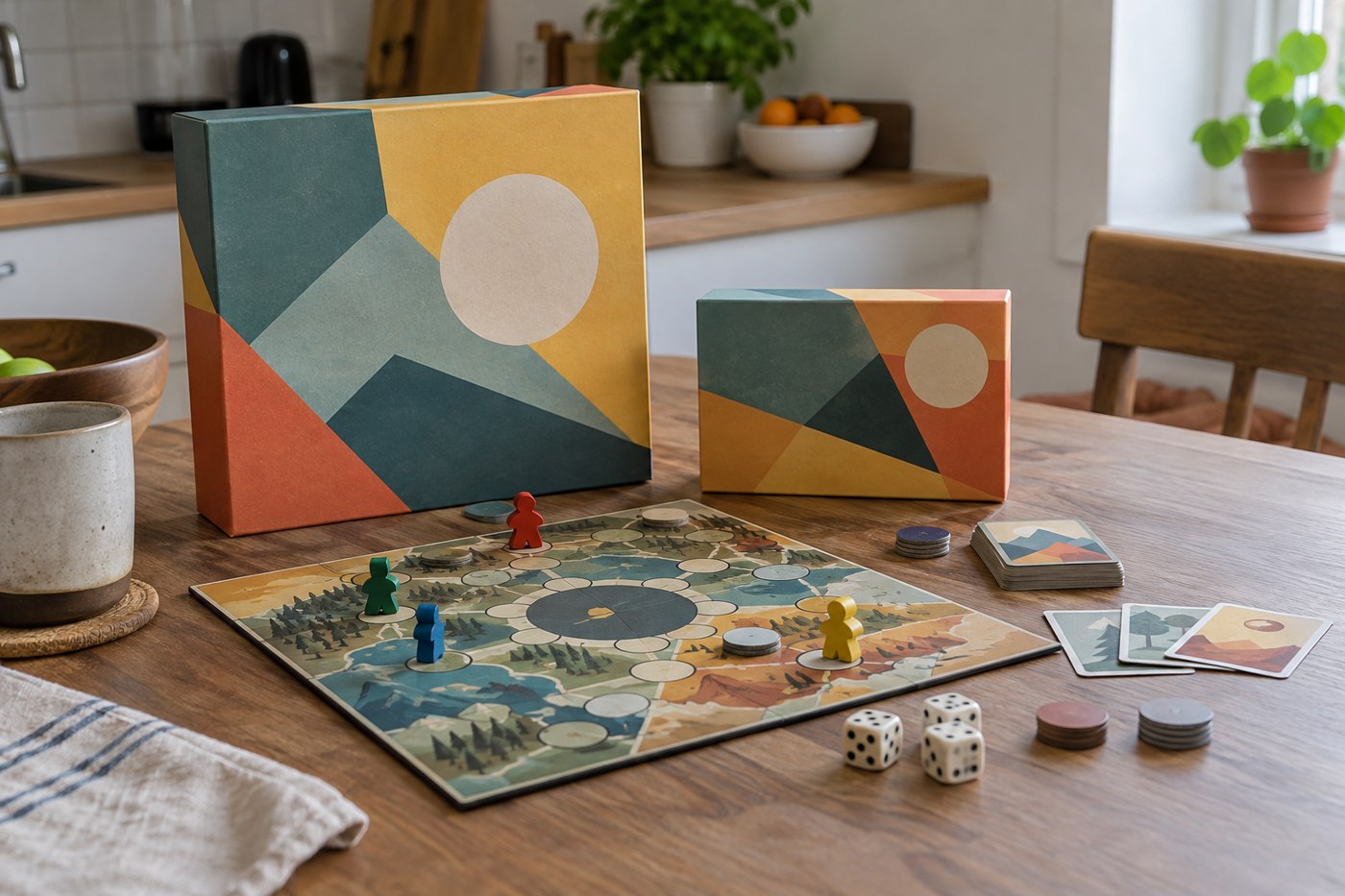 A complete base game beside a smaller box of extra components